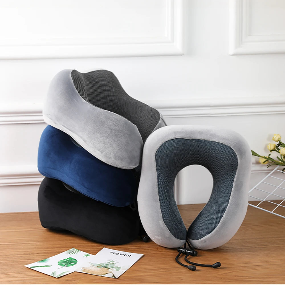 ContourForm Memory Foam Neck Pillow – Ergonomic U-Shaped Travel & Car Headrest Cushion