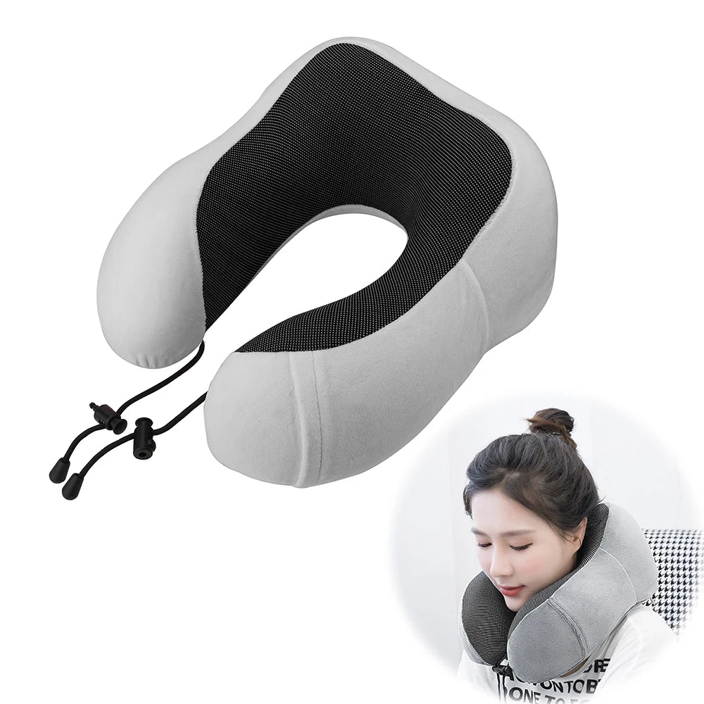 ContourForm Memory Foam Neck Pillow – Ergonomic U-Shaped Travel & Car Headrest Cushion