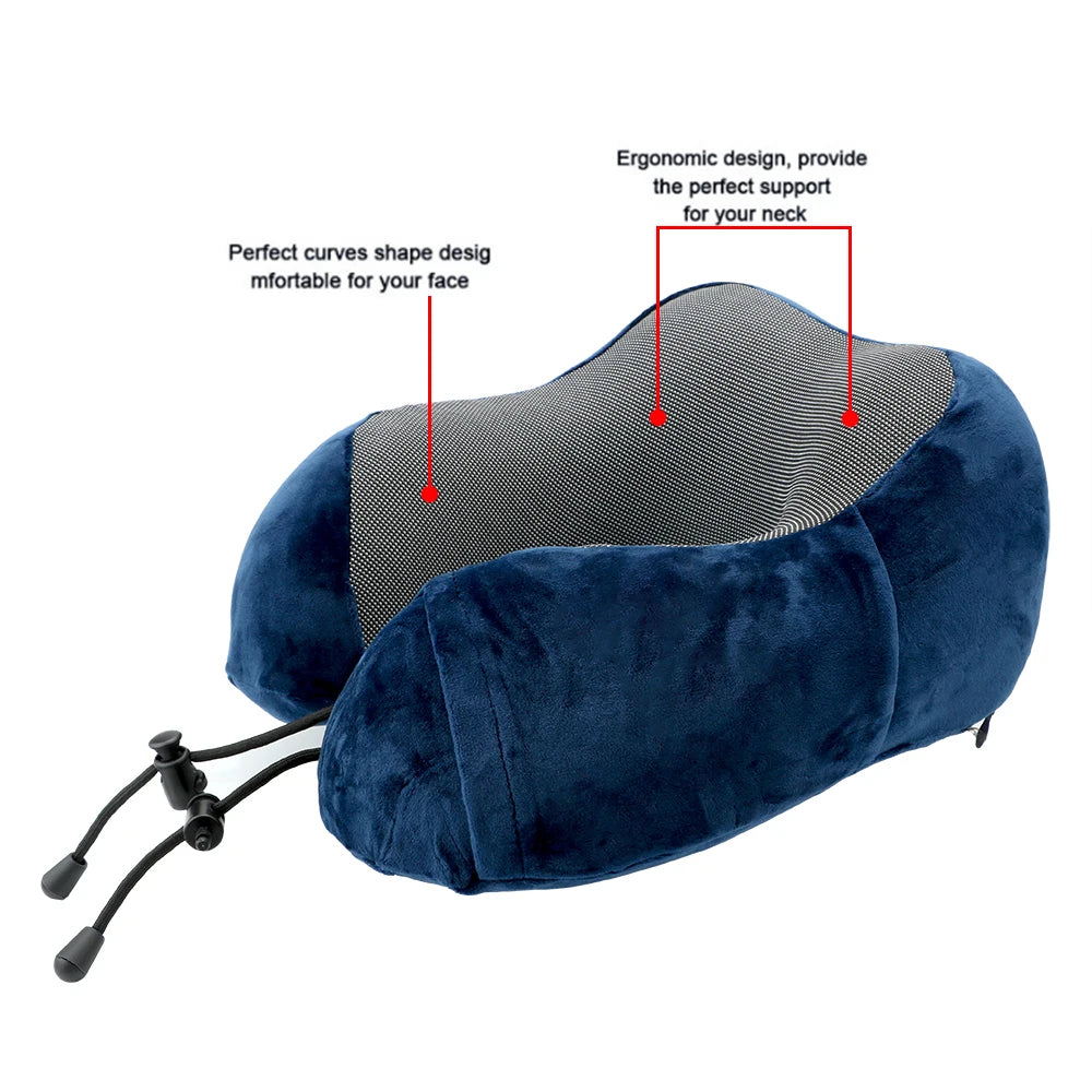 ContourForm Memory Foam Neck Pillow – Ergonomic U-Shaped Travel & Car Headrest Cushion